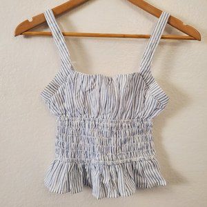 Striped ruched cami top